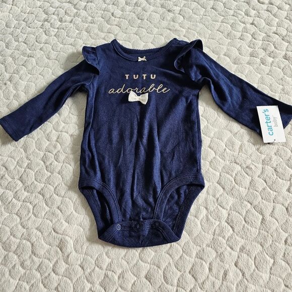 NEW Carter's Tutu Adorable matching set blue silver 9M 9 months baby girl - Picture 2 of 4